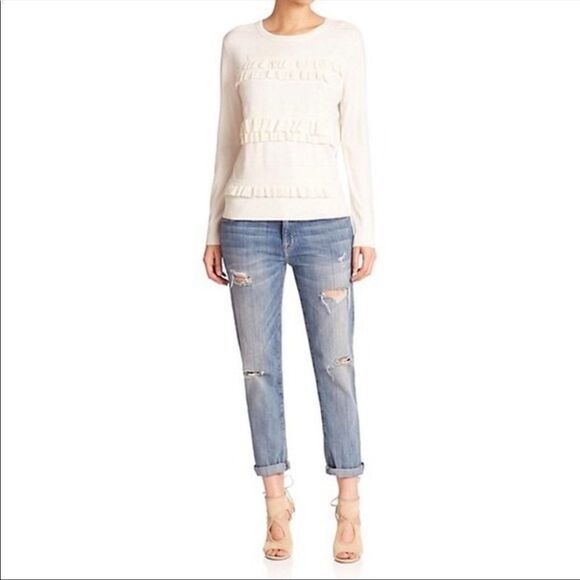 Diane von Furstenberg Benni Ruffled Merino Pullover Sweater - Picture 4 of 14